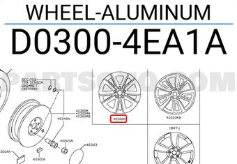 Nissan D03004EA1A WHEEL-ALUMINUM