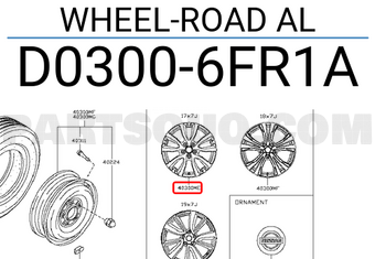 Nissan D03006FR1A WHEEL-ROAD AL