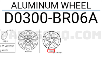 Nissan D0300BR06A ALUMINUM WHEEL