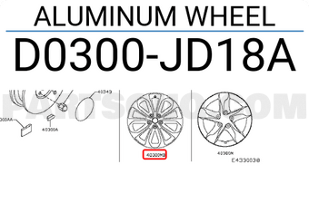 Nissan D0300JD18A ALUMINUM WHEEL