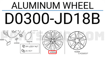 Nissan D0300JD18B ALUMINUM WHEEL