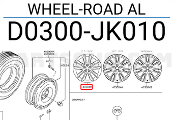 Nissan D0300JK010 WHEEL-ROAD AL