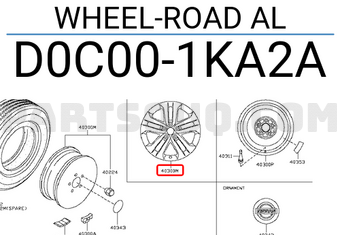 Nissan D0C001KA2A WHEEL-ROAD AL