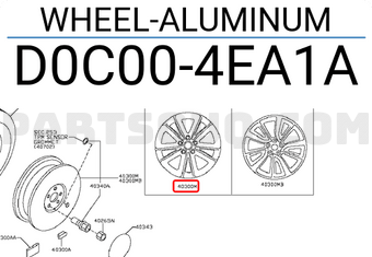 Nissan D0C004EA1A WHEEL-ALUMINUM