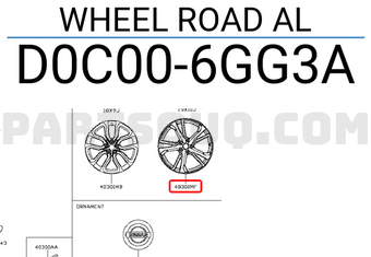 Nissan D0C006GG3A WHEEL ROAD AL