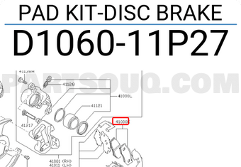 Nissan D106011P27 PAD KIT-DISC BRAKE