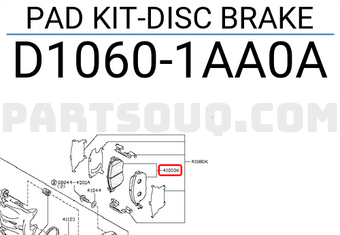 Nissan D10601AA0A PAD KIT-DISC BRAKE
