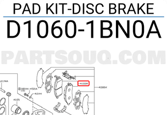 Nissan D10601BN0A PAD KIT-DISC BRAKE