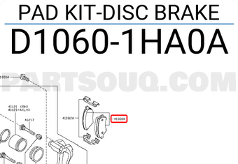 Nissan D10601HA0A PAD KIT-DISC BRAKE