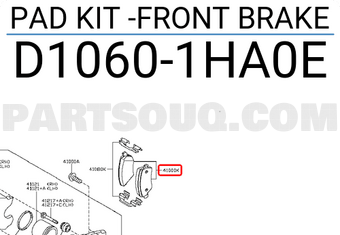 Nissan D10601HA0E PAD KIT -FRONT BRAKE