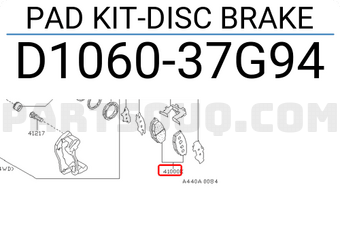 Nissan D106037G94 PAD KIT-DISC BRAKE