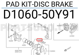 Nissan D106050Y91 PAD KIT-DISC BRAKE