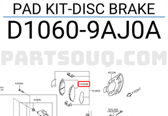Nissan D10609AJ0A PAD KIT-DISC BRAKE