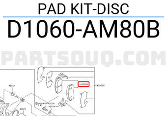 Nissan D1060AM80B PAD KIT-DISC