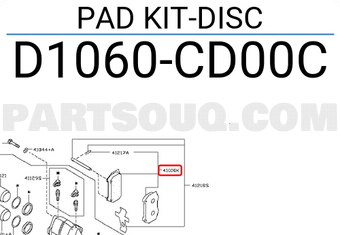 Nissan D1060CD00C PAD KIT-DISC