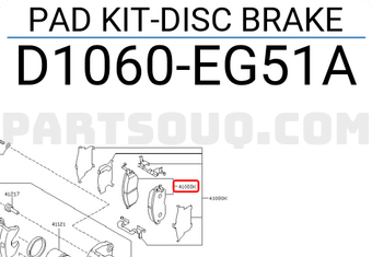 Nissan D1060EG51A PAD KIT-DISC BRAKE