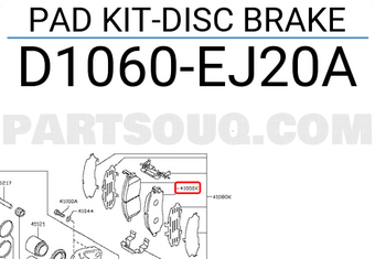 Nissan D1060EJ20A PAD KIT-DISC BRAKE