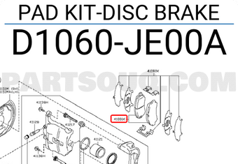 Nissan D1060JE00A PAD KIT-DISC BRAKE