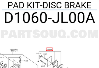 Nissan D1060JL00A PAD KIT-DISC BRAKE