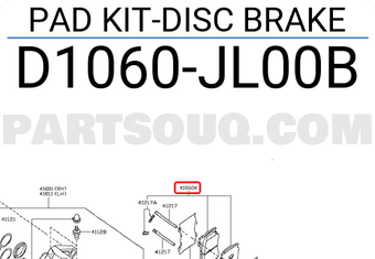 Nissan D1060JL00B PAD KIT-DISC BRAKE
