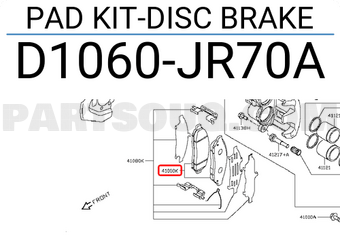 Nissan D1060JR70A PAD KIT-DISC BRAKE
