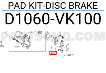 Nissan D1060VK100 PAD KIT-DISC BRAKE