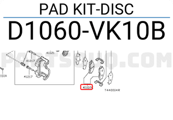 Nissan D1060VK10B PAD KIT-DISC