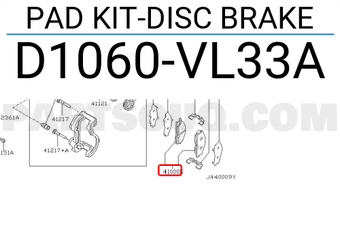 Nissan D1060VL33A PAD KIT-DISC BRAKE