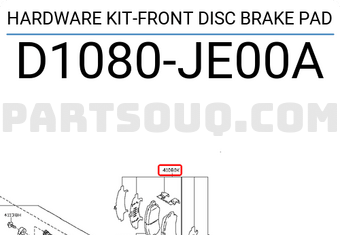 Nissan D1080JE00A HARDWARE KIT-FRONT DISC BRAKE PAD