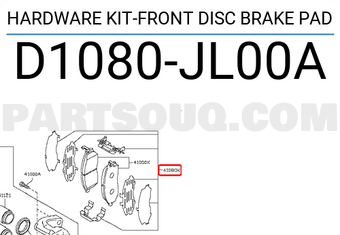 Nissan D1080JL00A HARDWARE KIT-FRONT DISC BRAKE PAD