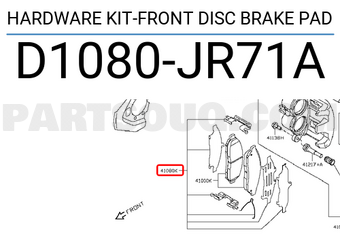 Nissan D1080JR71A HARDWARE KIT-FRONT DISC BRAKE PAD