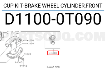Nissan D11000T090 CUP KIT-BRAKE WHEEL CYLINDER,FRONT