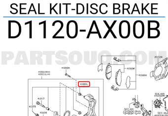 Nissan D1120AX00B SEAL KIT-DISC BRAKE