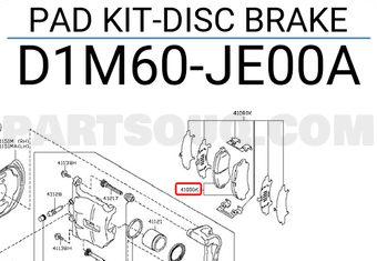 Nissan D1M60JE00A PAD KIT-DISC BRAKE