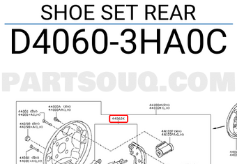 Nissan D40603HA0C SHOE SET REAR