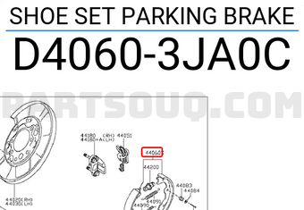 Nissan D40603JA0C SHOE SET PARKING BRAKE