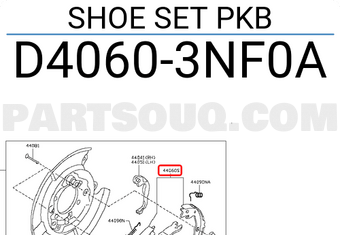 Nissan D40603NF0A SHOE SET PKB
