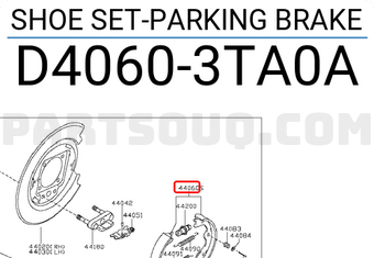 Nissan D40603TA0A SHOE SET-PARKING BRAKE