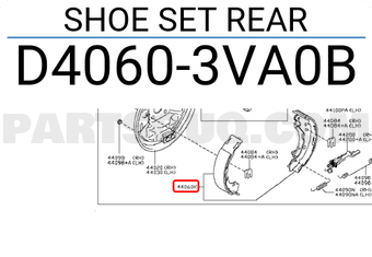 Nissan D40603VA0B SHOE SET REAR
