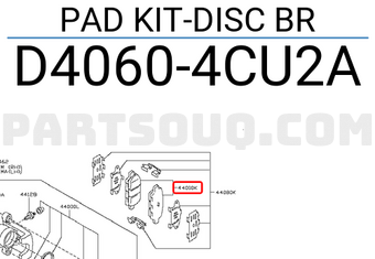 Nissan D40604CU2A PAD KIT-DISC BR