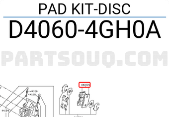 Nissan D40604GH0A PAD KIT-DISC