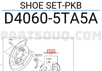 Nissan D40605TA5A SHOE SET-PKB