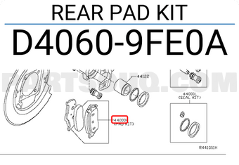 Nissan D40609FE0A REAR PAD KIT