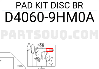 Nissan D40609HM0A PAD KIT DISC BR