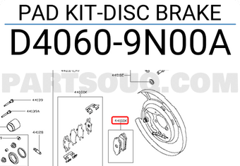 Nissan D40609N00A PAD KIT-DISC BRAKE