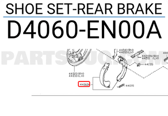 Nissan D4060EN00A SHOE SET-REAR BRAKE