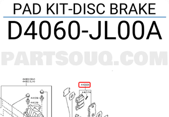 Nissan D4060JL00A PAD KIT-DISC BRAKE