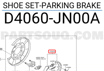 Nissan D4060JN00A SHOE SET-PARKING BRAKE
