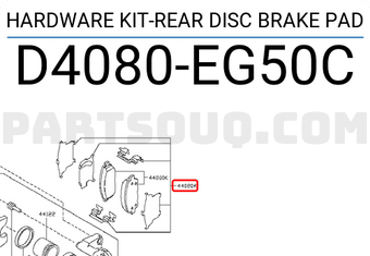 Nissan D4080EG50C HARDWARE KIT-REAR DISC BRAKE PAD