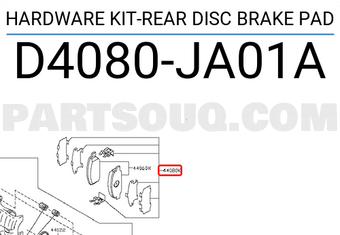 Nissan D4080JA01A HARDWARE KIT-REAR DISC BRAKE PAD